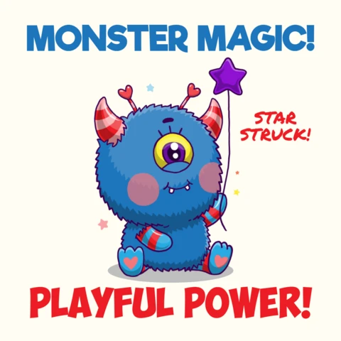 Playful Monster Magic Design Template for Kids' Apparel