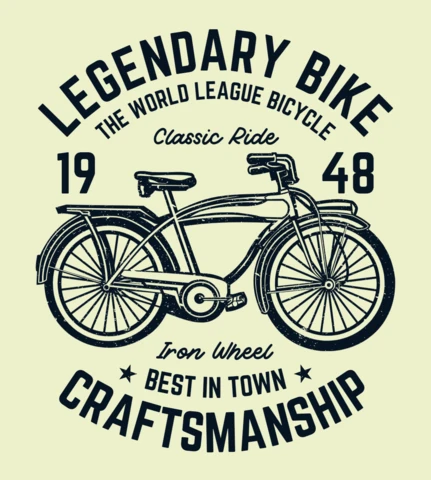 Modèle de t-shirt pour vélo : "Legendary bike craftsmanship"