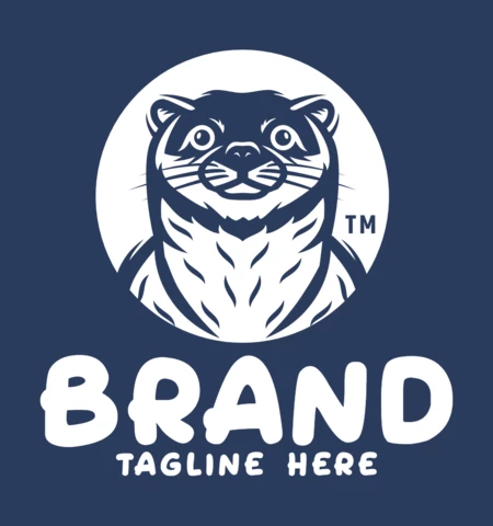 Otter Badge Logo Design Template