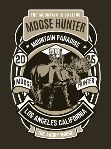 Plantilla de diseño de camiseta de cazador de alces