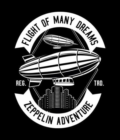 Zeppelin Adventure T-shirt Design Template