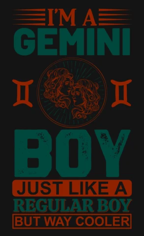 I'm A Gemini Boy Zodiac Sign T-Shirt Design Template