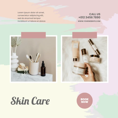 Eye-Catching Beauty Center Promotional Instagram Post Design Template