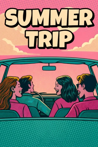 Design del template per poster di viaggio estivi retro