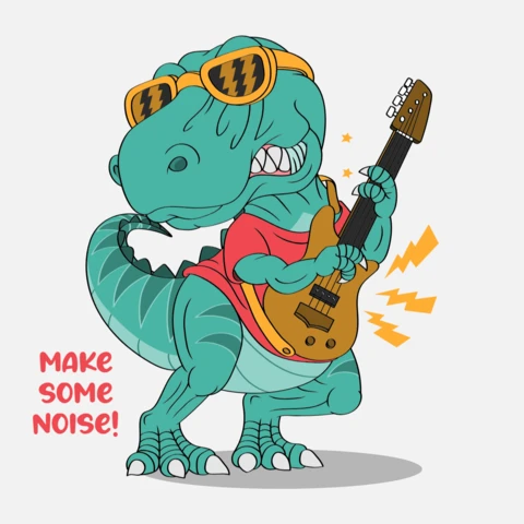 Make Some Noise Dinosaur Design Template for Funny Merchandising