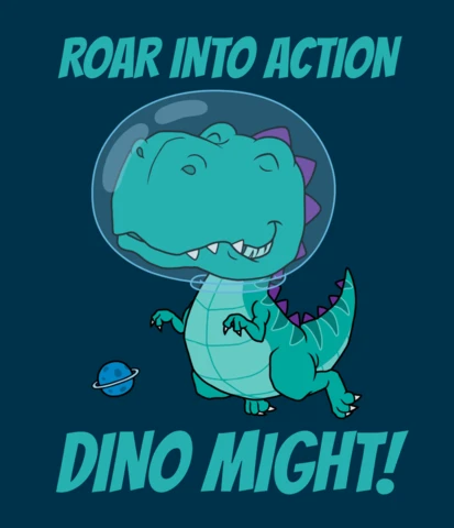Fun Dino Might Design Template for Kids' Apparel