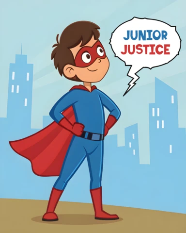 Plantilla de diseño de personaje de cartoon de superhéroe para cartel infantil