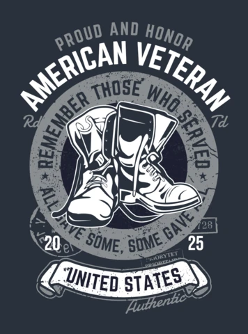American Veteran Vintage T-shirt Design Template
