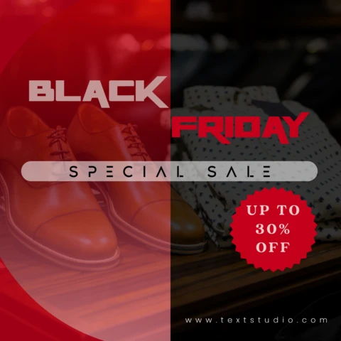 Black and Red Modern Black Friday Sale Instagram Post Template