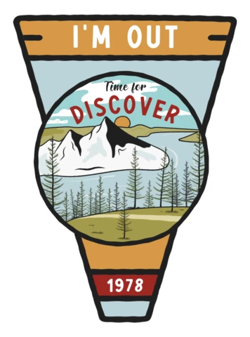 Time For Discover Adventure Badge Template Design