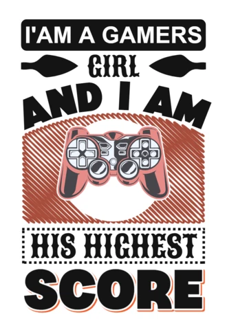 Gaming Girl Retro Typography Design Template