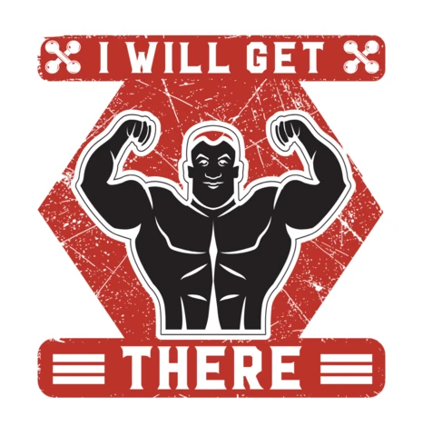 Vintage Fitness Motivation Design Template: 'I Will Get There'