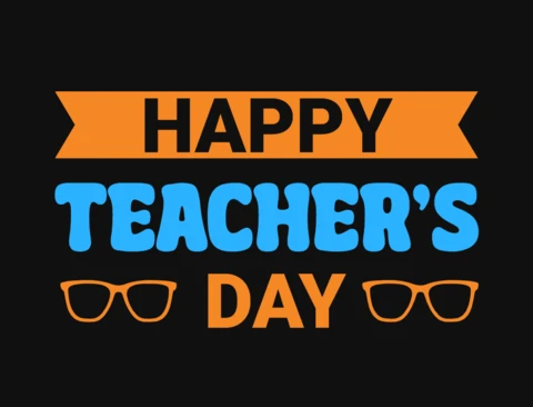 Happy Teachers Day Glasses T-Shirt Design Template