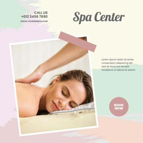 Skincare Pastel Advertising Social Media Post Design Template