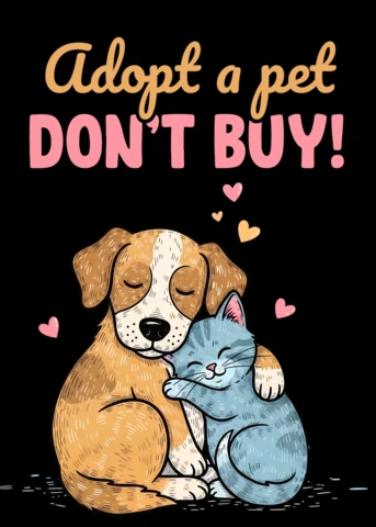 Adoptez un design de cartoon pour les affiches de sensibilisation au bien-être animal.
