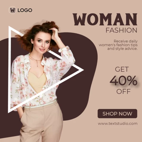 Brown And White Modern Woman Fashion Instagram Post