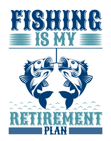 Vintage Fishing Theme Design Template for Retirement Joke