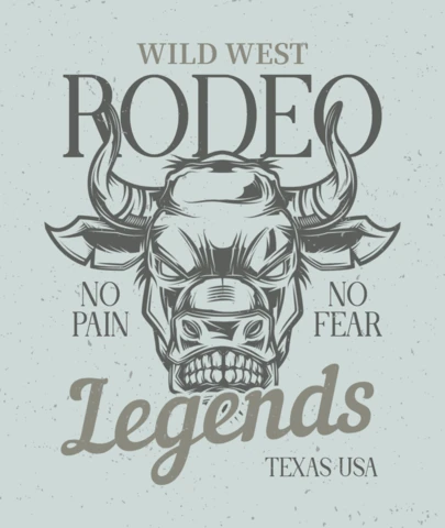 Bull's Head Rodeo T-Shirt Design Template