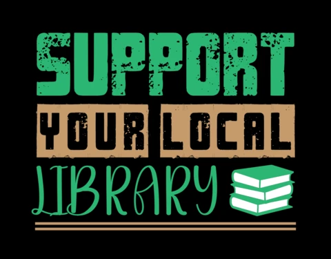 Support Your Local Library Book Lover T-shirt Design Template