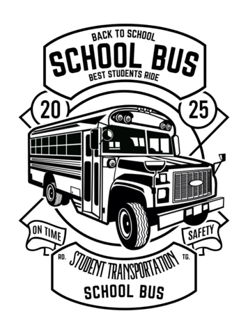 Modèle de t-shirt bus scolaire