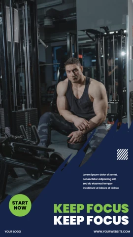 Keep Focus Gym Instagram Story Post Design Template