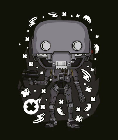 Rogue One K-2SO Popkultur-T-Shirt-Design-Vorlage