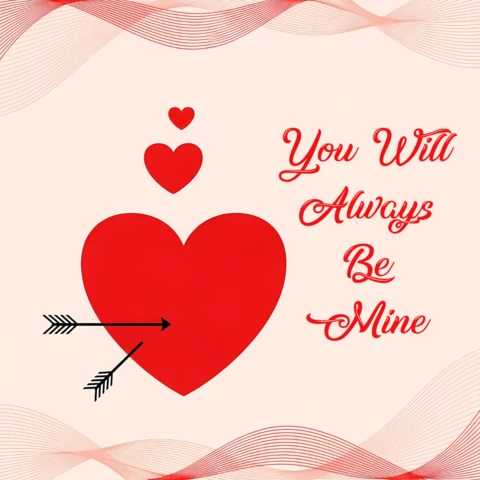 Romantic Heart Design Template for Greeting Card with Love Quote