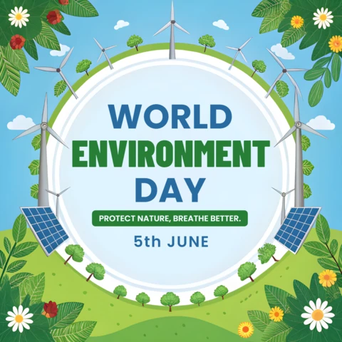 Template de design do dia mundial do meio ambiente ecológico para conscientização sustentável