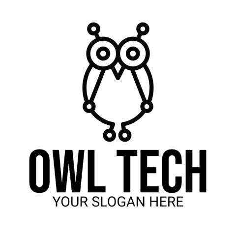 Owl Tech Logo Design Template