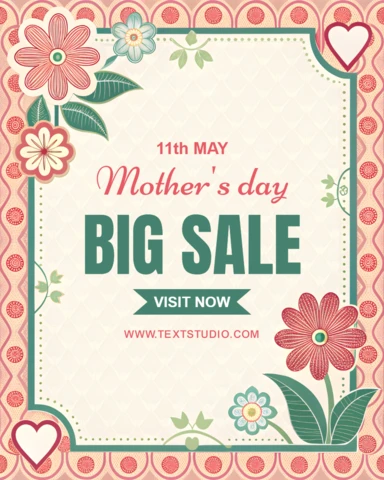 Vintage Floral Mother's Day Sale Template Design