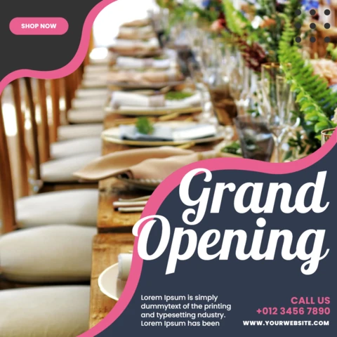 Distinctive Wavy Restaurant Instagram Post Design Template