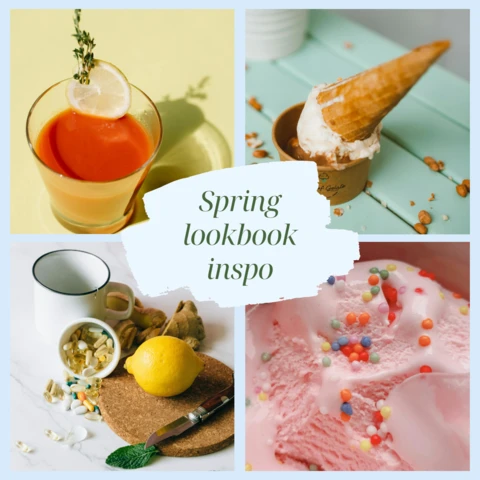 Bahar lookbook yiyecek ve içecek instagram gönderi tasarım şablonu