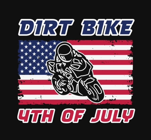 Modelo de camiseta do 4 de julho americano para motos de sujeira