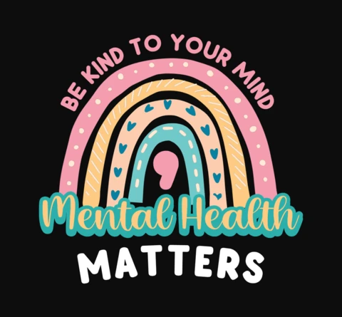 Be Kind To Your Mind Kid Rainbow T-Shirt Template