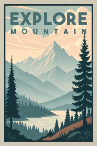 Mountain Adventure Design Template for Travel Posters