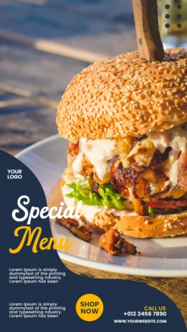 Special Food Menu Instagram Story Post Design Template