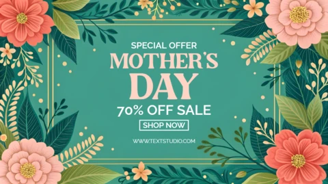 Floral Mother's Day Sale Design Template - 70% Off Special Offer
