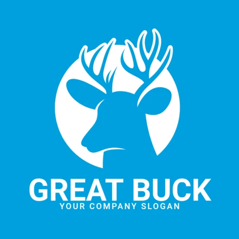 Great Buck Deer Logo Design Template