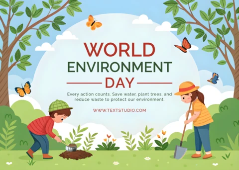 Playful Illustrated World Environment Day Design Template for Eco-Friendly Campaigns