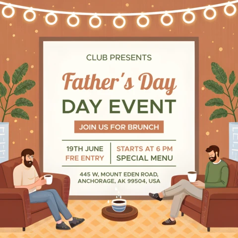 Cozy Father’s Day Event Template Design for Brunch Invitation