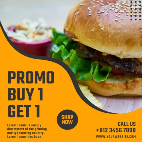 Impactful Food Instagram Promotional Post Design Template