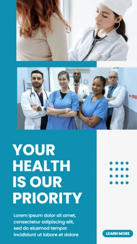 Designvorlage für Instagram-Storys zur Werbung im medizinischen Gesundheitswesen