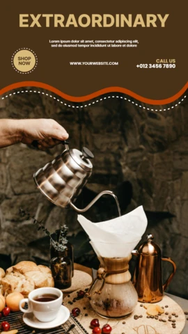 Extraordinario café instagram historia post plantilla de diseño