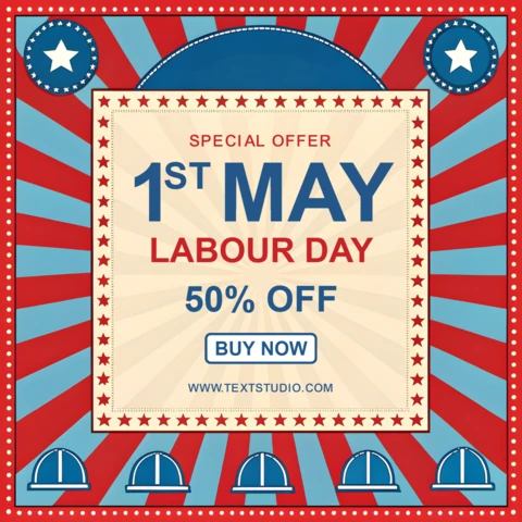 Vintage Circus Style Labour Day Sale Template Design