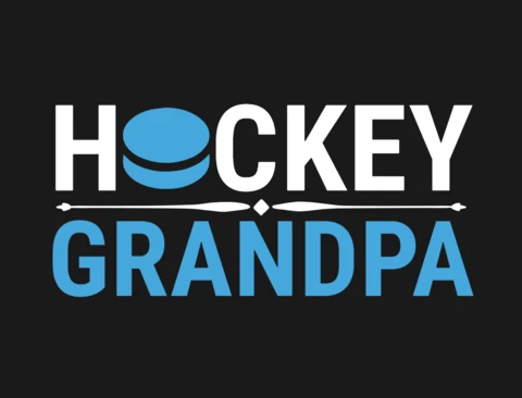 Hockey Grandpa and Puck Sports T-Shirt Design Template