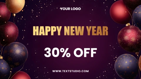 Luxury Vibrant New Year Sale Banner Design Template