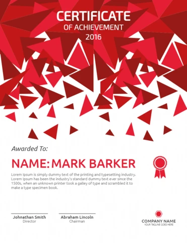 Modern Abstract Corporate Award Certificate Post Design Template