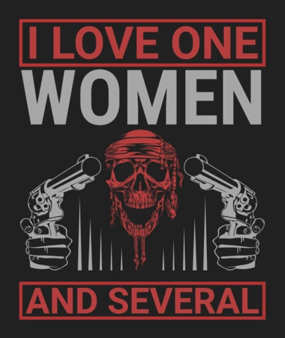 I love one woman & several skull & firearms gun quote plantilla de diseño de camiseta