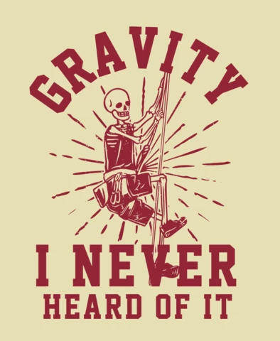 Skeleton Climbing On The Rope Vintage T-shirt Design Template