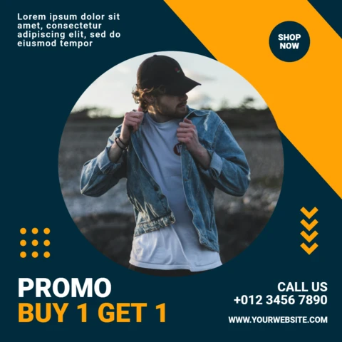 Modelo de design de postagem do Instagram do tipo compre 1 e receba 1 oferta